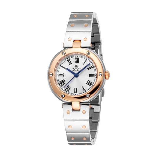 Women Glam Silver/Rose Gold 22mm Watch