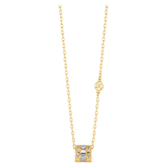 Women Favo Two Tone Necklace