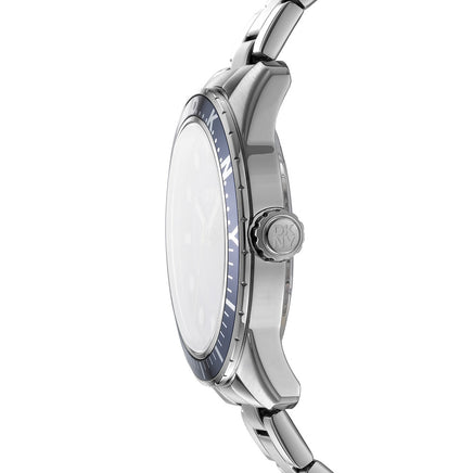 ساعة كروسبي سبورت فضية رجالية مقاس 42 مم