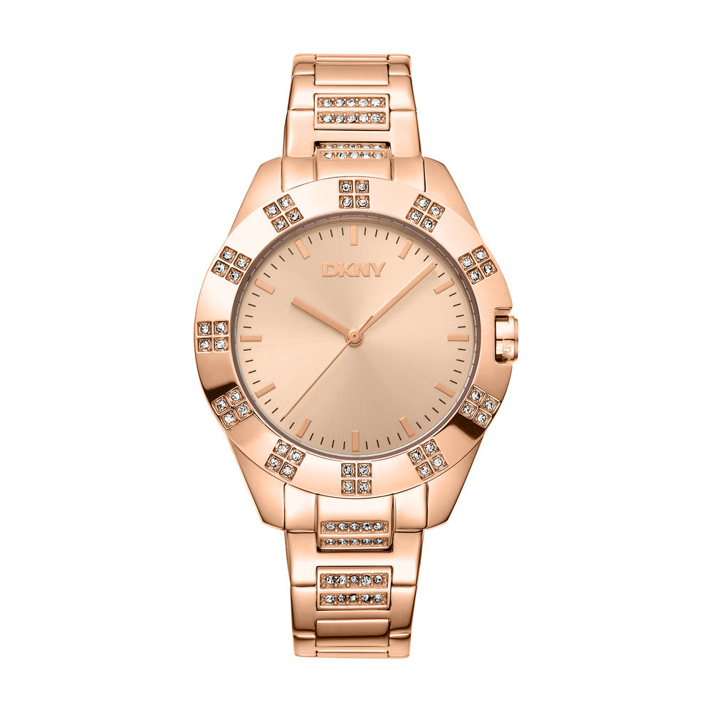 ساعة بارك أفينيو جليتز النسائية باللون الذهبي الوردي