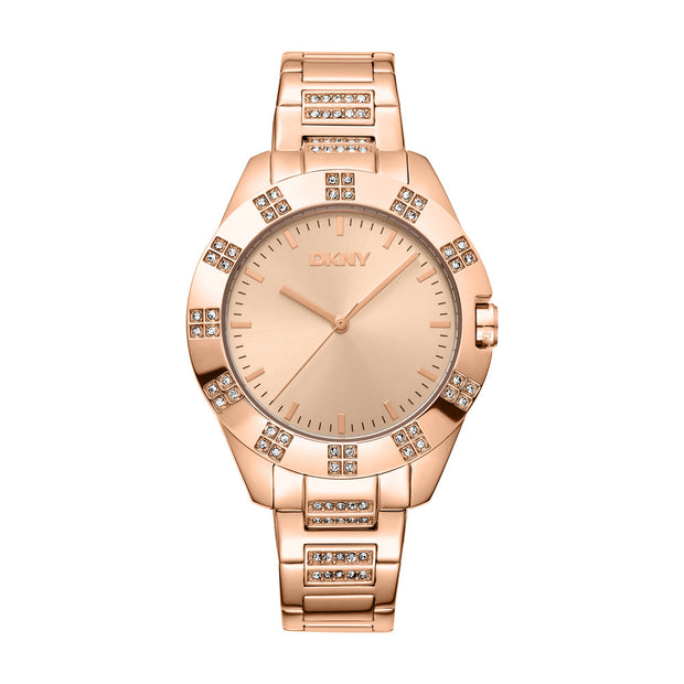 ساعة بارك أفينيو جليتز النسائية باللون الذهبي الوردي