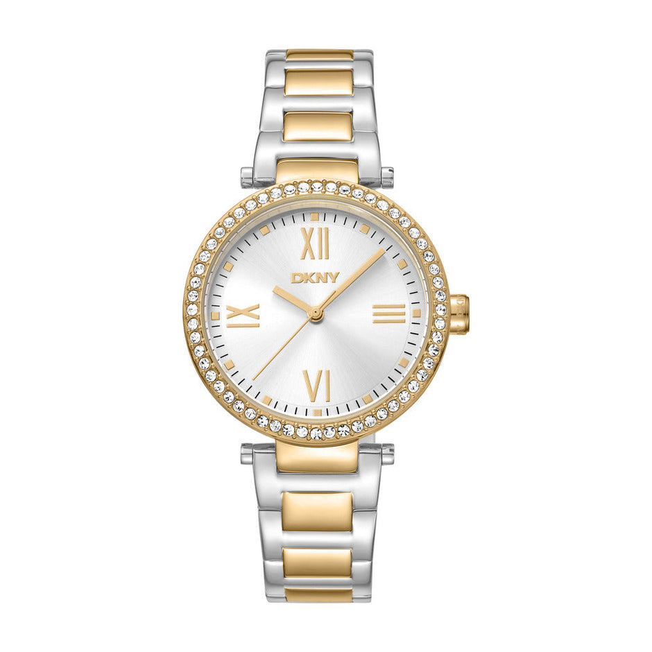 ساعة نسائية ثنائية اللون 