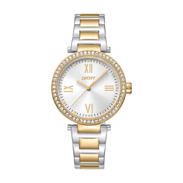 ساعة نسائية ثنائية اللون 