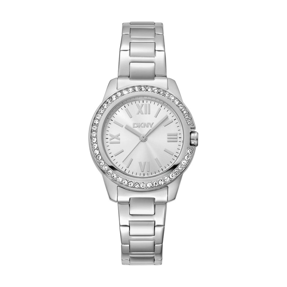 ساعة نسائية فضية 30 ملم