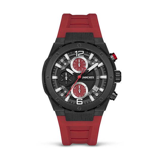 Ducati Dt003 Black Dial Black Case Red Strap