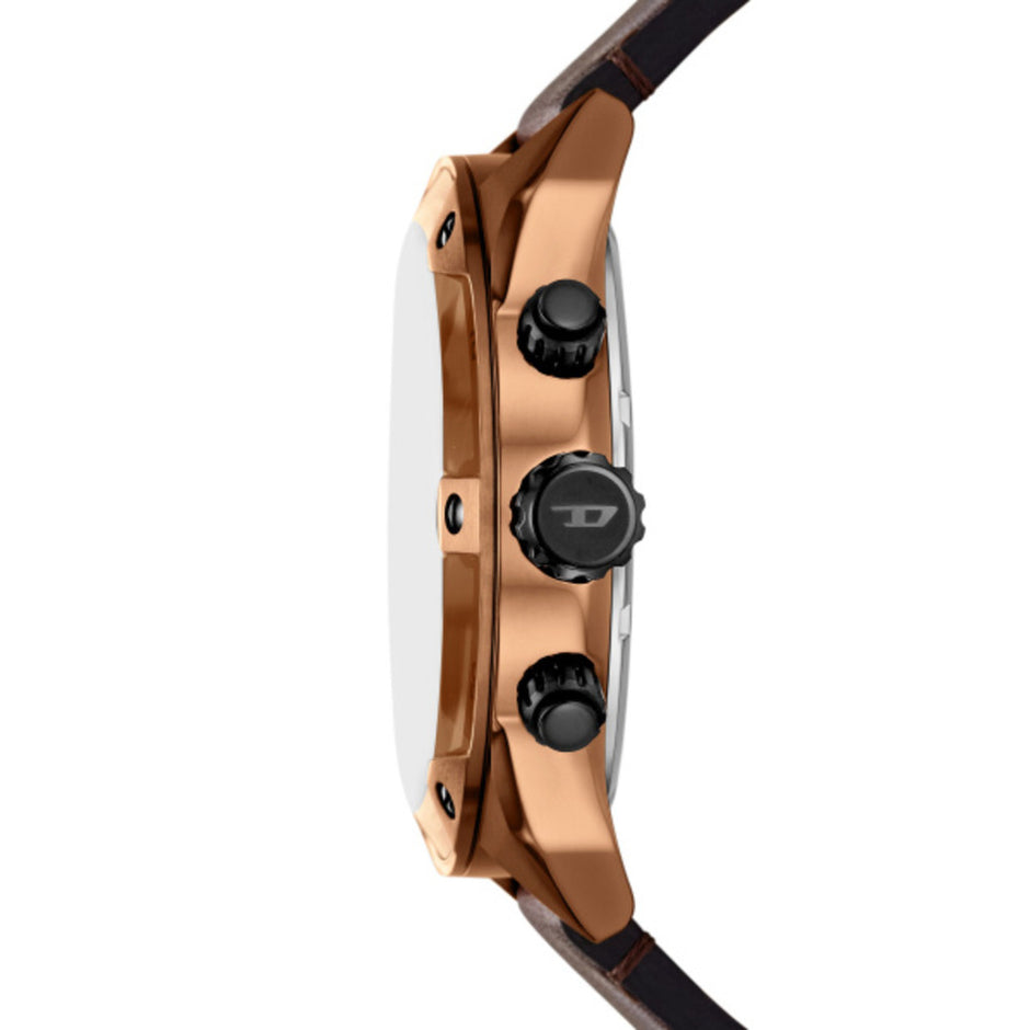 Men Spiked Brown Watch