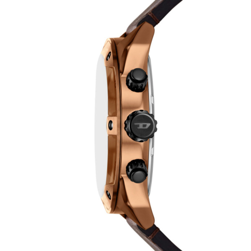 Men Spiked Brown Watch