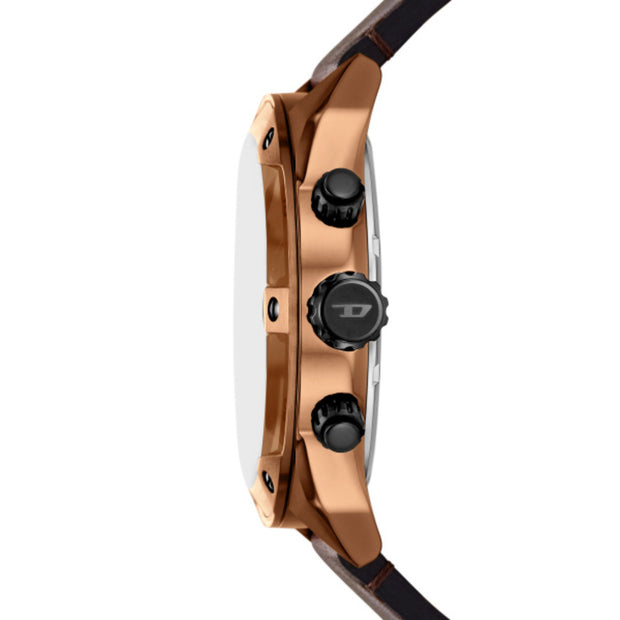 Men Spiked Brown Watch