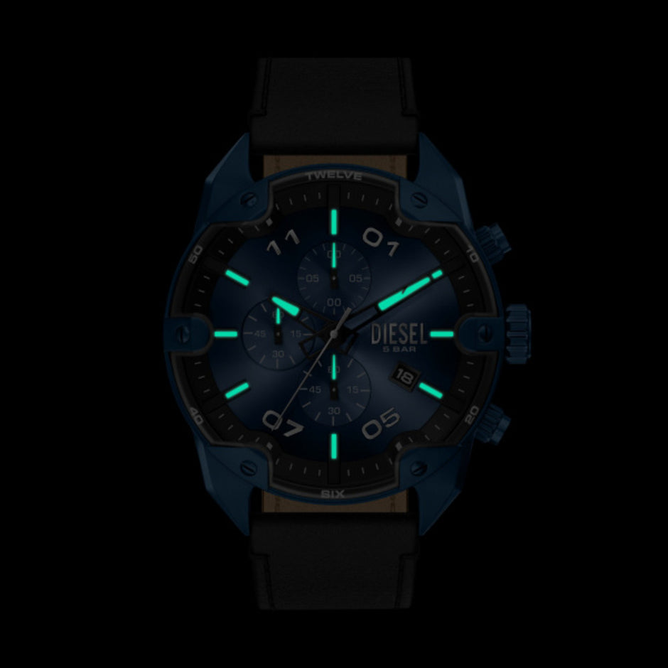 Men Spiked Blue Watch