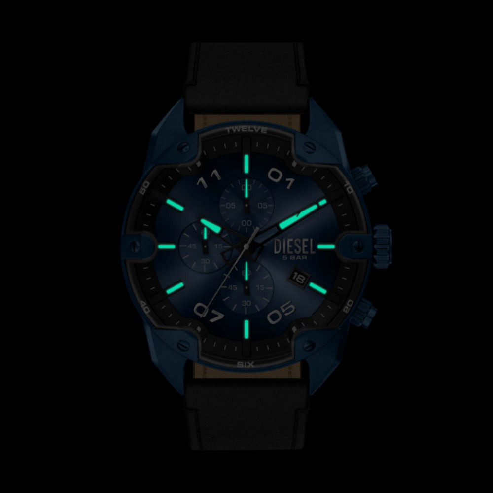 Men Spiked Blue Watch