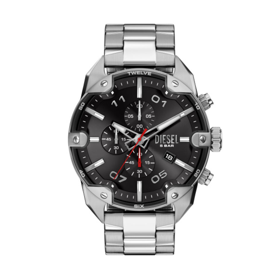 Men Spiked Silver Watch