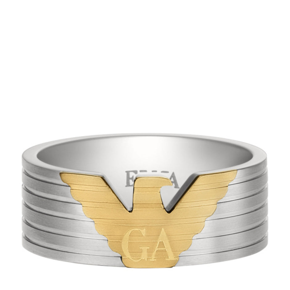 Men Eagle Logo Silver Ring