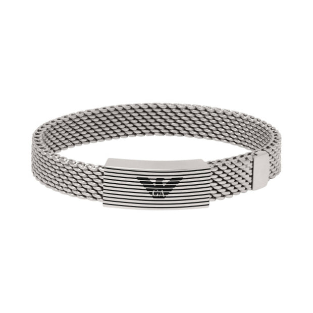 Men Eagle Logo Silver Bracelet