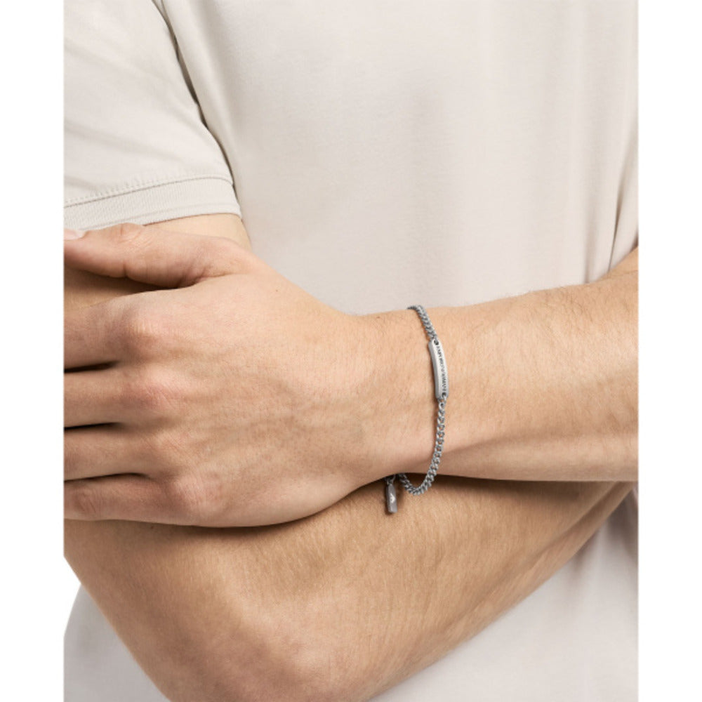 Men Eagle Logo Silver Bracelet