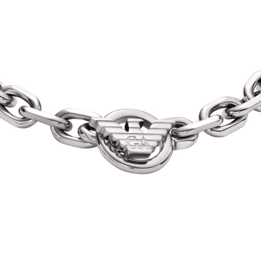 Men Eagle Logo Silver Bracelet