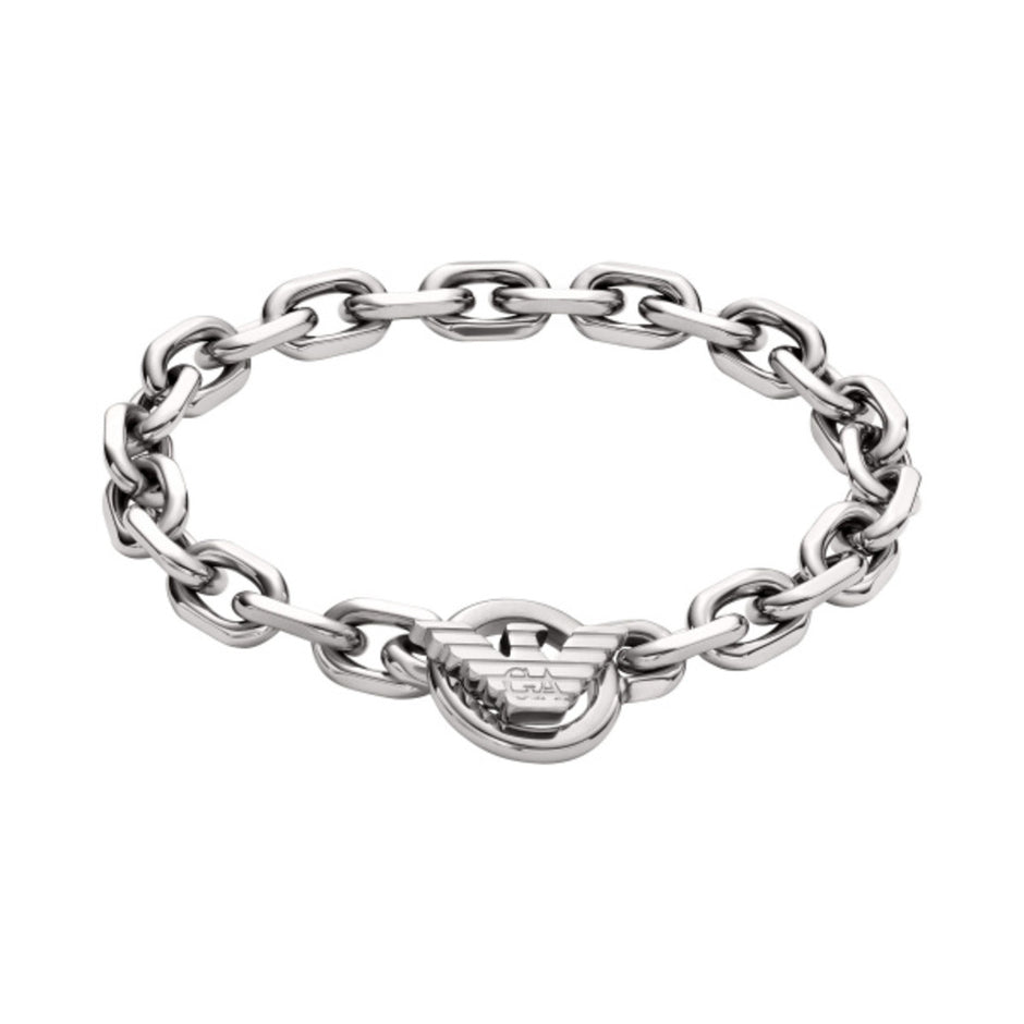 Men Eagle Logo Silver Bracelet