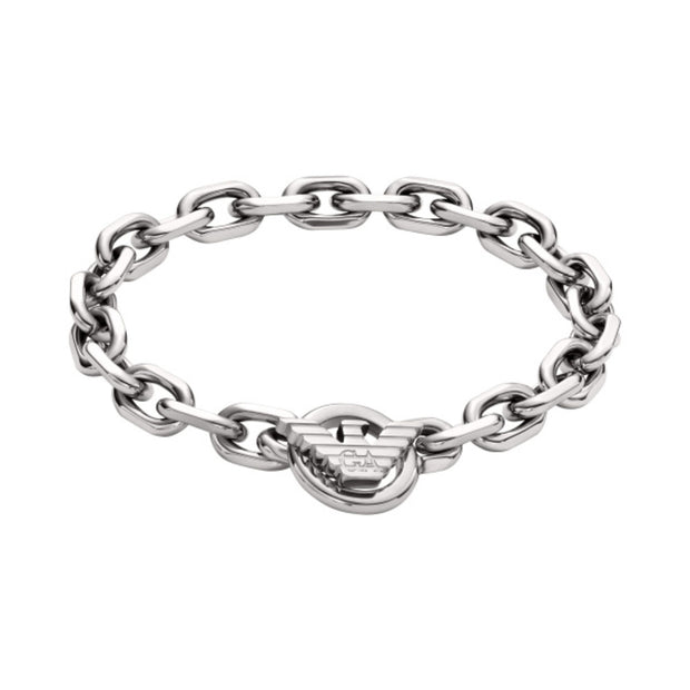 Men Eagle Logo Silver Bracelet