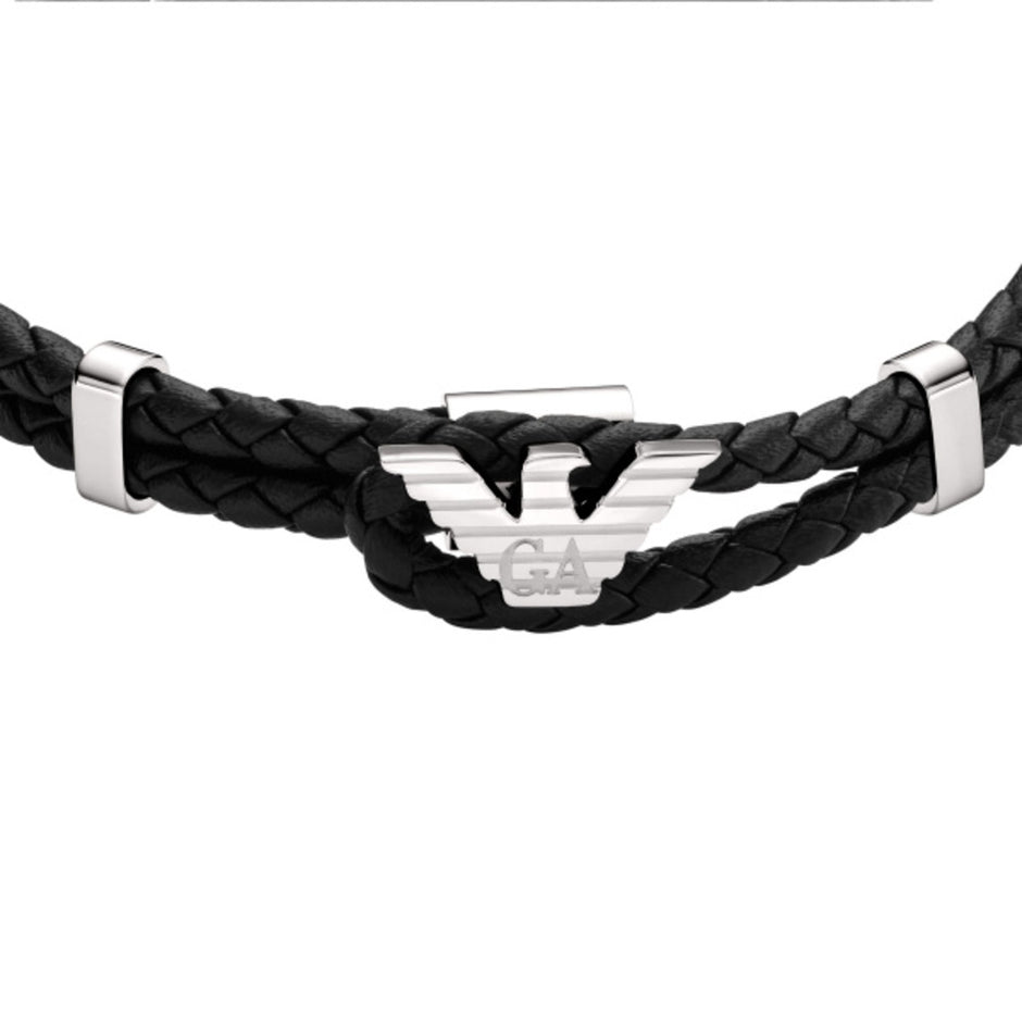 Men Eagle Logo Black Bracelet