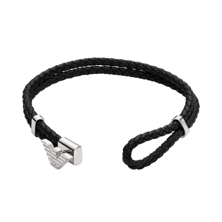 Men Eagle Logo Black Bracelet