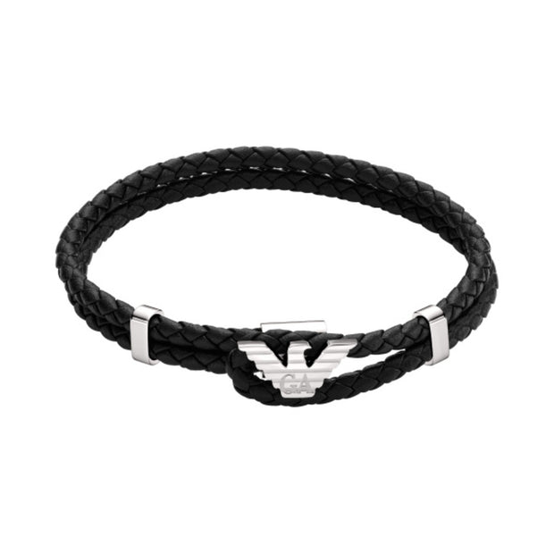 Men Eagle Logo Black Bracelet