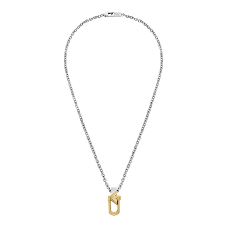 Men Eagle Logo Silver Necklace