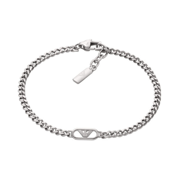 Men Eagle Logo Silver Bracelet