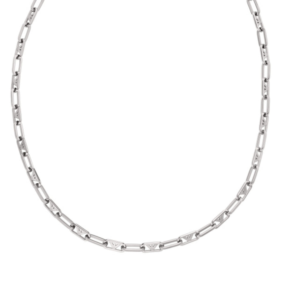 Men Eagle Logo Silver Necklace