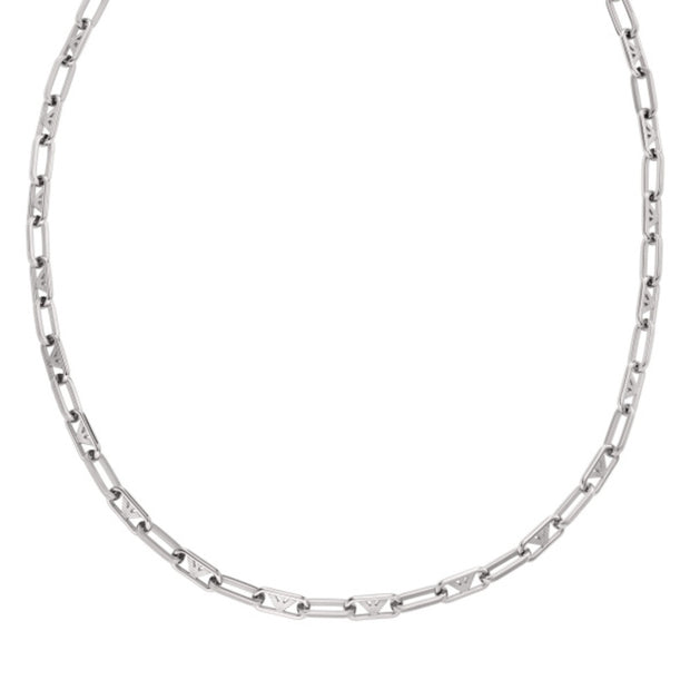 Men Eagle Logo Silver Necklace