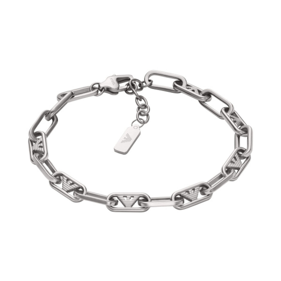 Men Eagle Logo Silver Bracelet