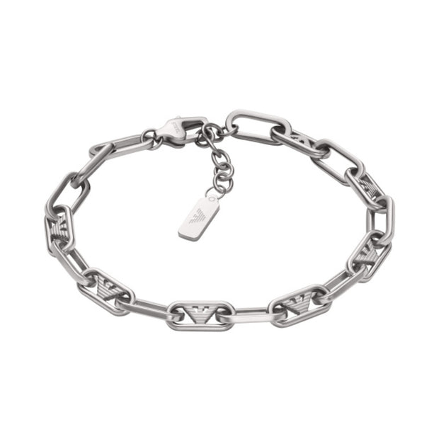 Men Eagle Logo Silver Bracelet
