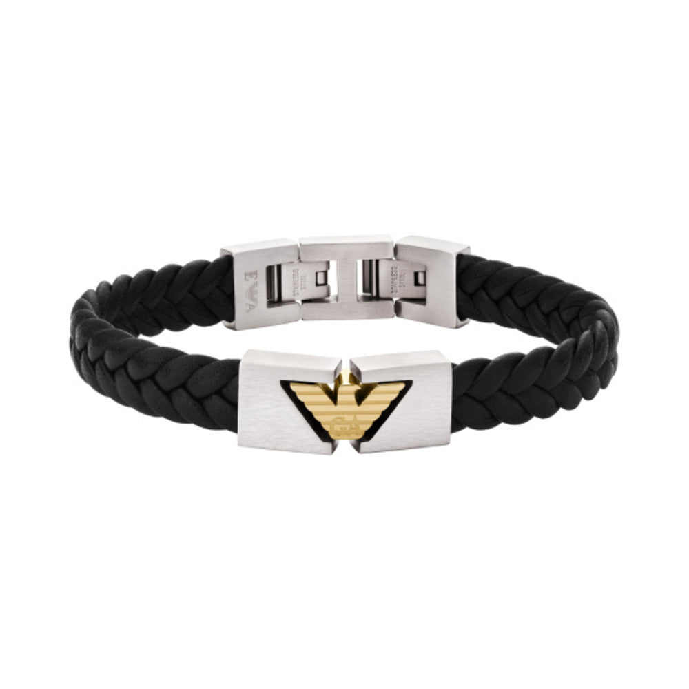 Men Eagle Logo Black Bracelet