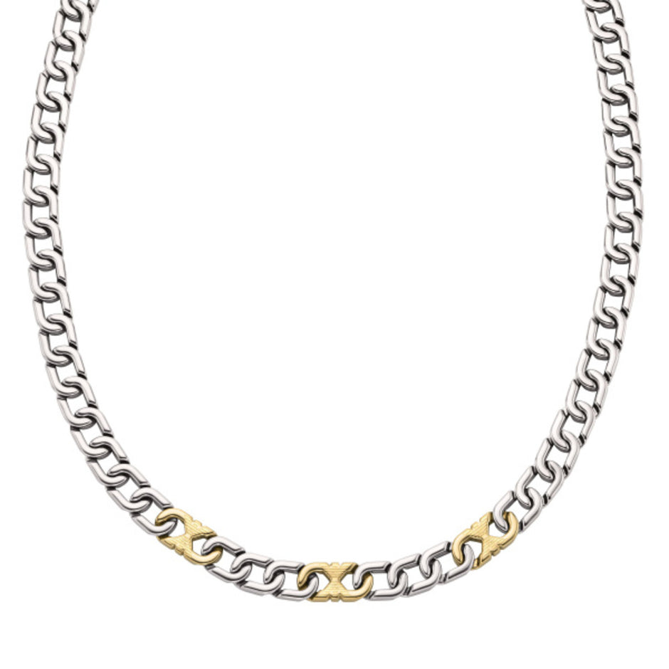 Men Eagle Logo Silver Necklace