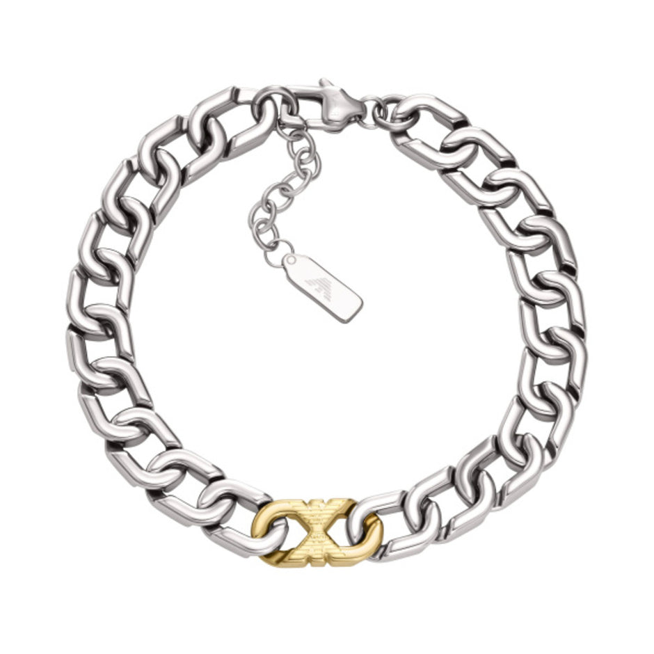 Men Eagle Logo Silver Bracelet