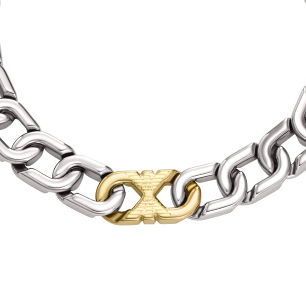 Men Eagle Logo Silver Bracelet