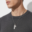 Men Eagle Logo Silver Necklace