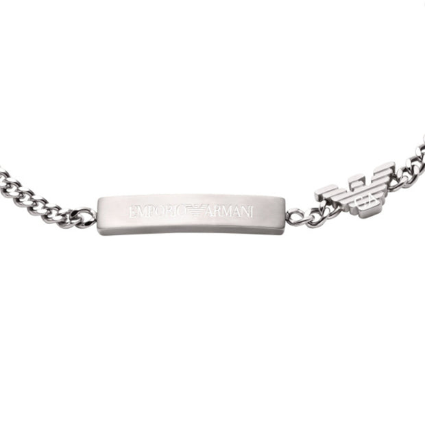 Men Eagle Logo Silver Bracelet