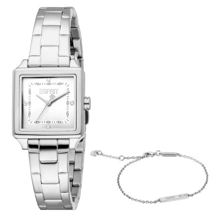 Women Sky Silver Watch Set