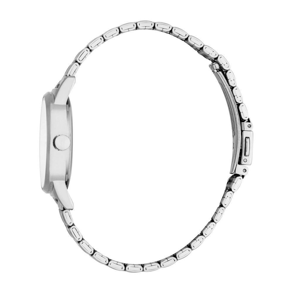 طقم ساعة فيوليت فضية نسائية