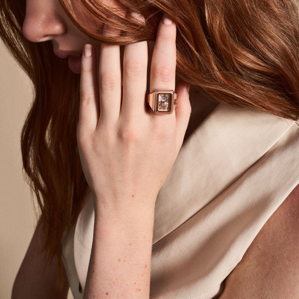 Women Raquel Rosegold Watch Ring