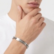 Men Eagle Logo Silver Bracelet