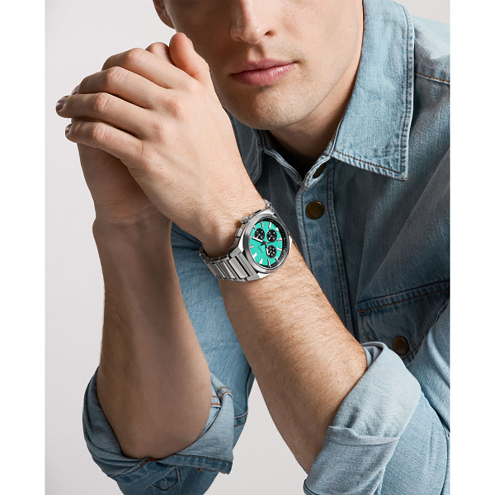 ساعة إيفريت فضية للرجال