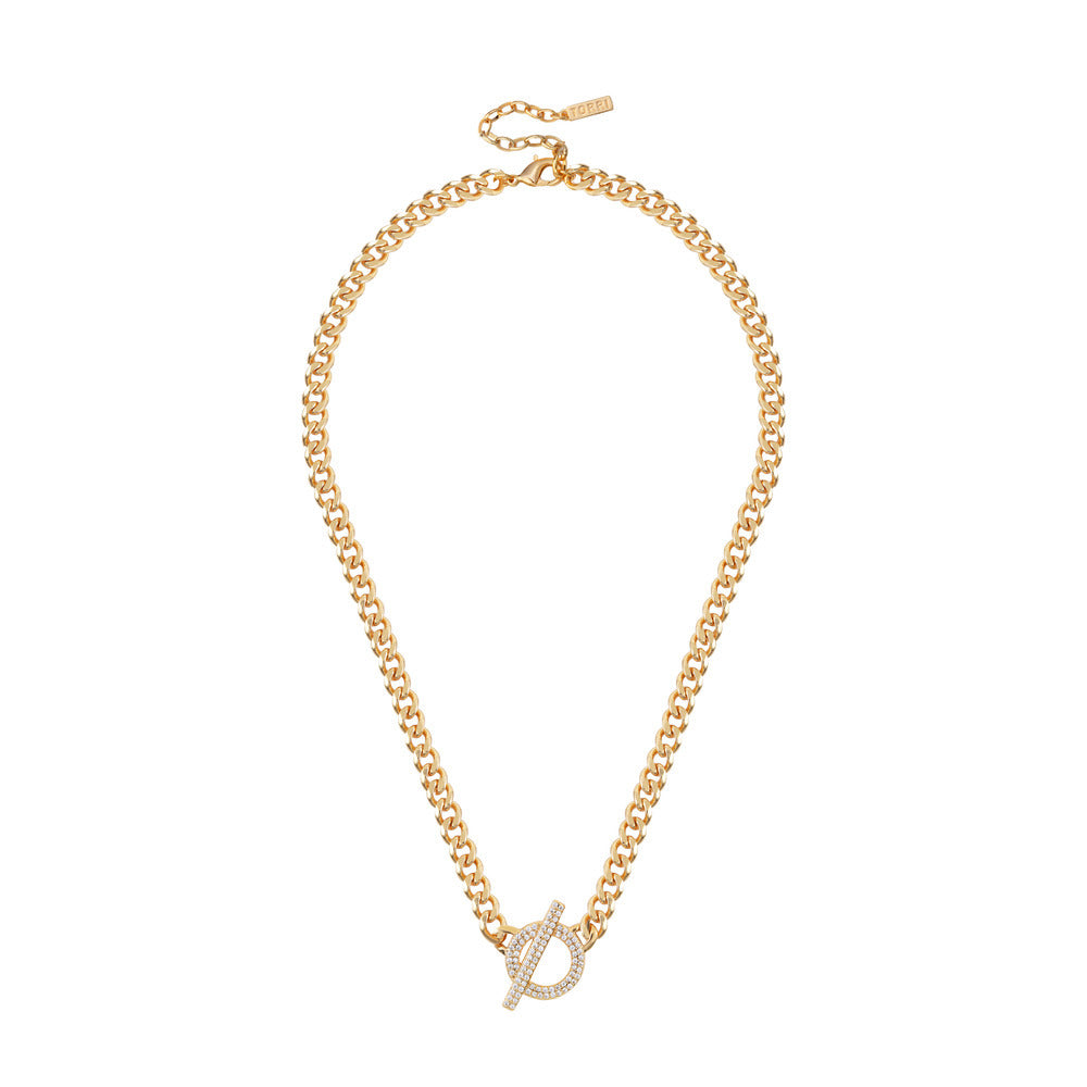 Women Orietta O Crossed Blue Necklace