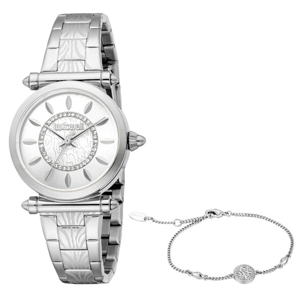 Women Splendida Silver Watch Set