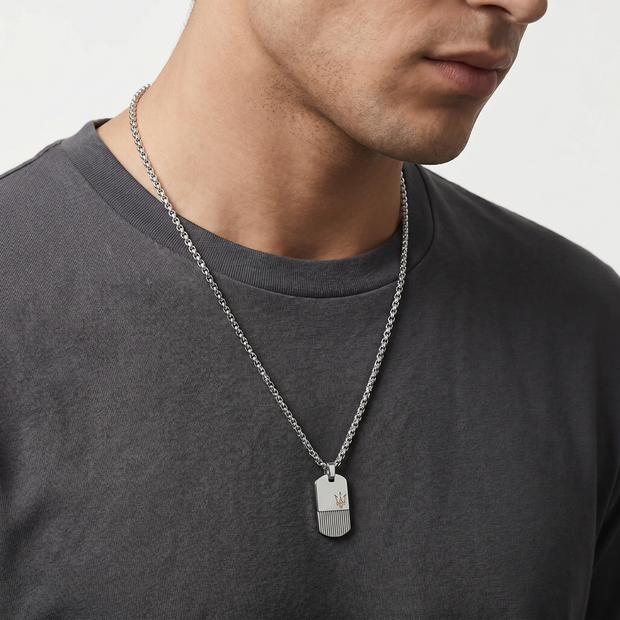 Men Maserati Silver Necklace