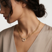 Women Crystals Gold Necklace