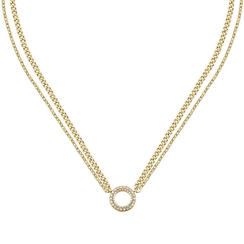 Women Crystals Gold Necklace