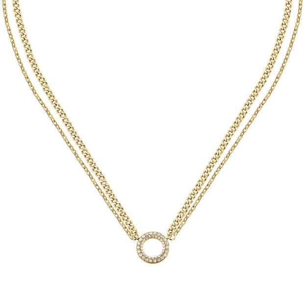 Women Crystals Gold Necklace