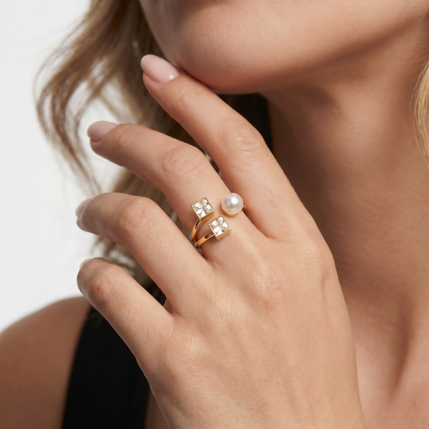Women Pearl Gold Ring