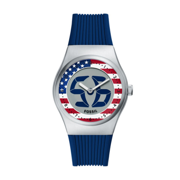Men World Flags Big Tic USA Watch
