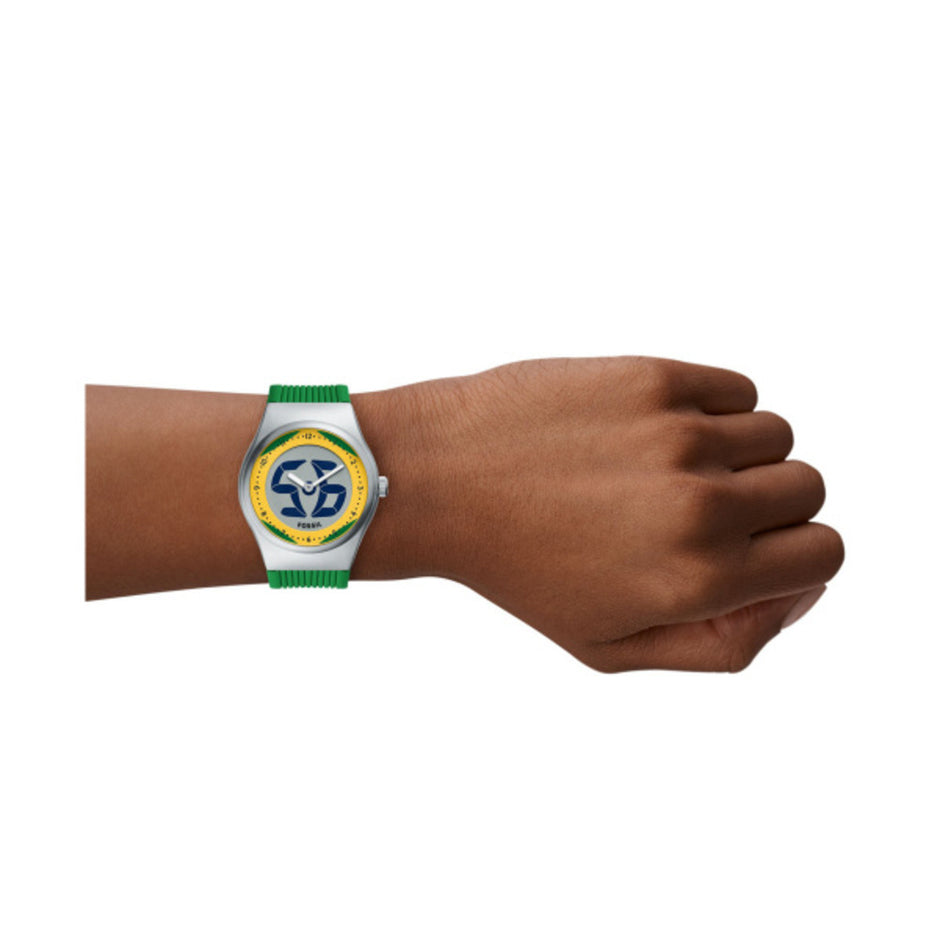 Men World Flags Big Tic Brazil Watch